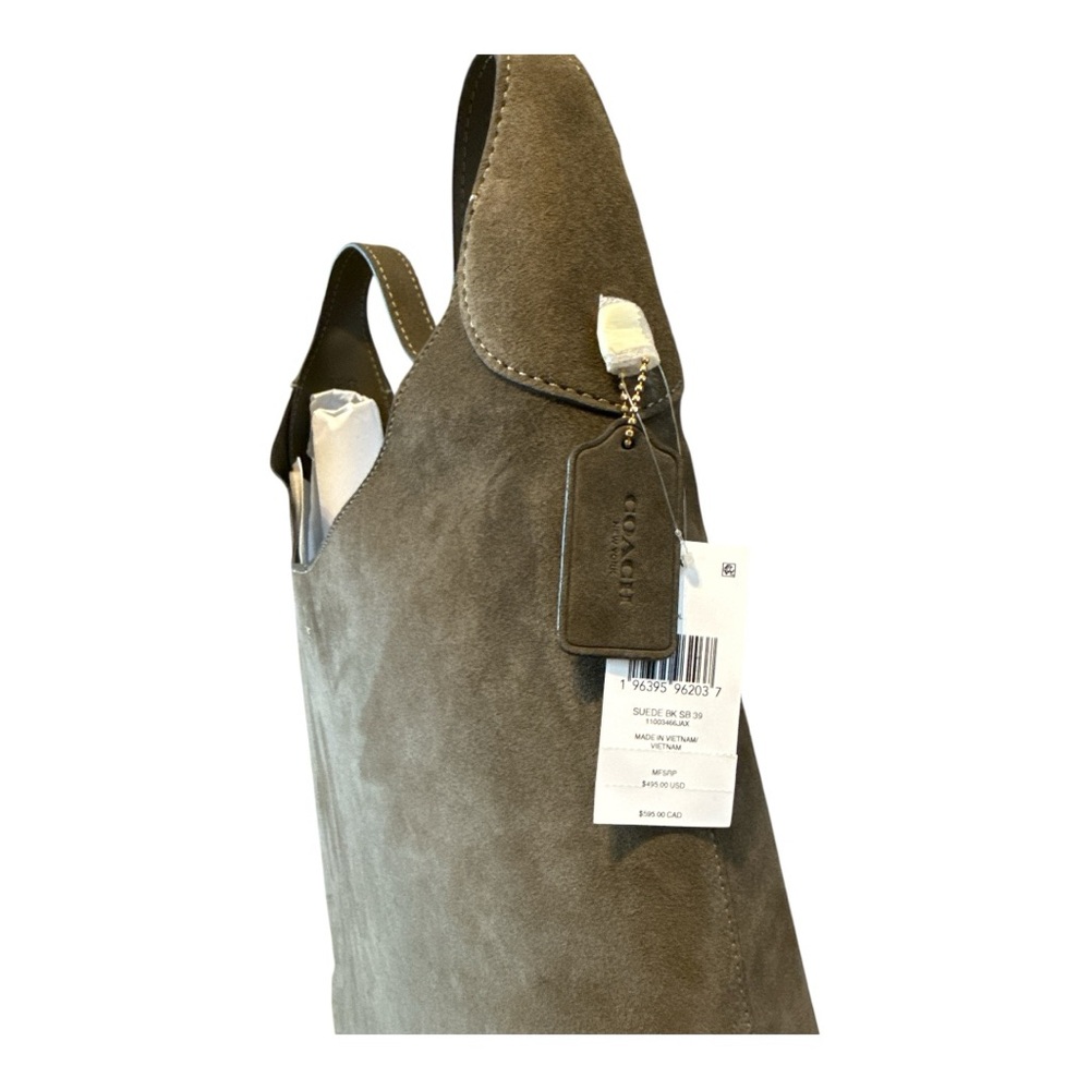 Coach Brooklyn Shoulder Bag 39 (Green Suede & Leather) - Picture 6 of 8